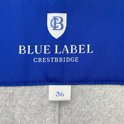BLUE LABEL CRESTBRIDGE ブルーレーベルクレストブリッジ 24年製 ｸﾞﾚｰ ｸﾚｽﾄﾌﾞﾘｯｼﾞﾁｪｯｸﾄｰﾅﾙ ﾘﾊﾞｰｼﾌﾞﾂﾀﾞﾌﾞﾙﾌｪｲｽｼｮｰﾄｺｰﾄ コート 36