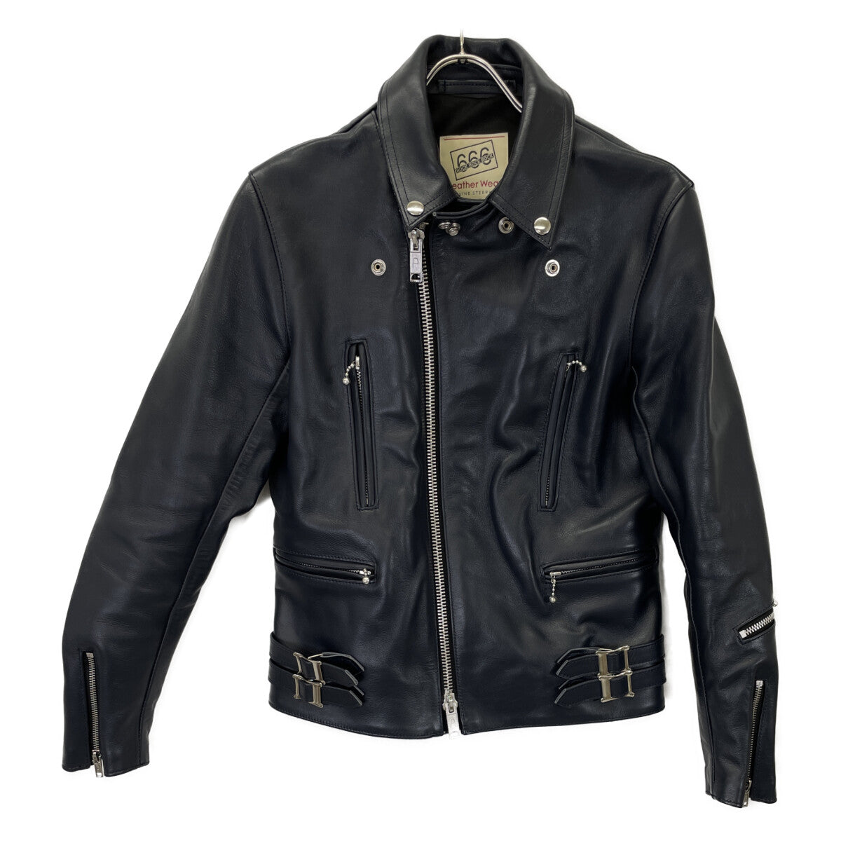 666 666トリプルシックス LJM-1TF ﾈｲﾋﾞｰ ｽﾃｱﾊｲﾄﾞ ﾀｲﾄﾌｨｯﾄ ｻｲﾄﾞﾍﾞﾙﾄﾗｲﾀﾞｰｽｼﾞｬｹｯﾄ ジャケット 34