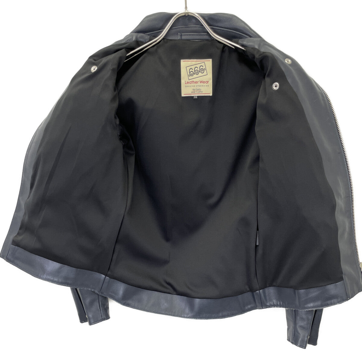 666 666トリプルシックス LJM-1TF ﾈｲﾋﾞｰ ｽﾃｱﾊｲﾄﾞ ﾀｲﾄﾌｨｯﾄ ｻｲﾄﾞﾍﾞﾙﾄﾗｲﾀﾞｰｽｼﾞｬｹｯﾄ ジャケット 34