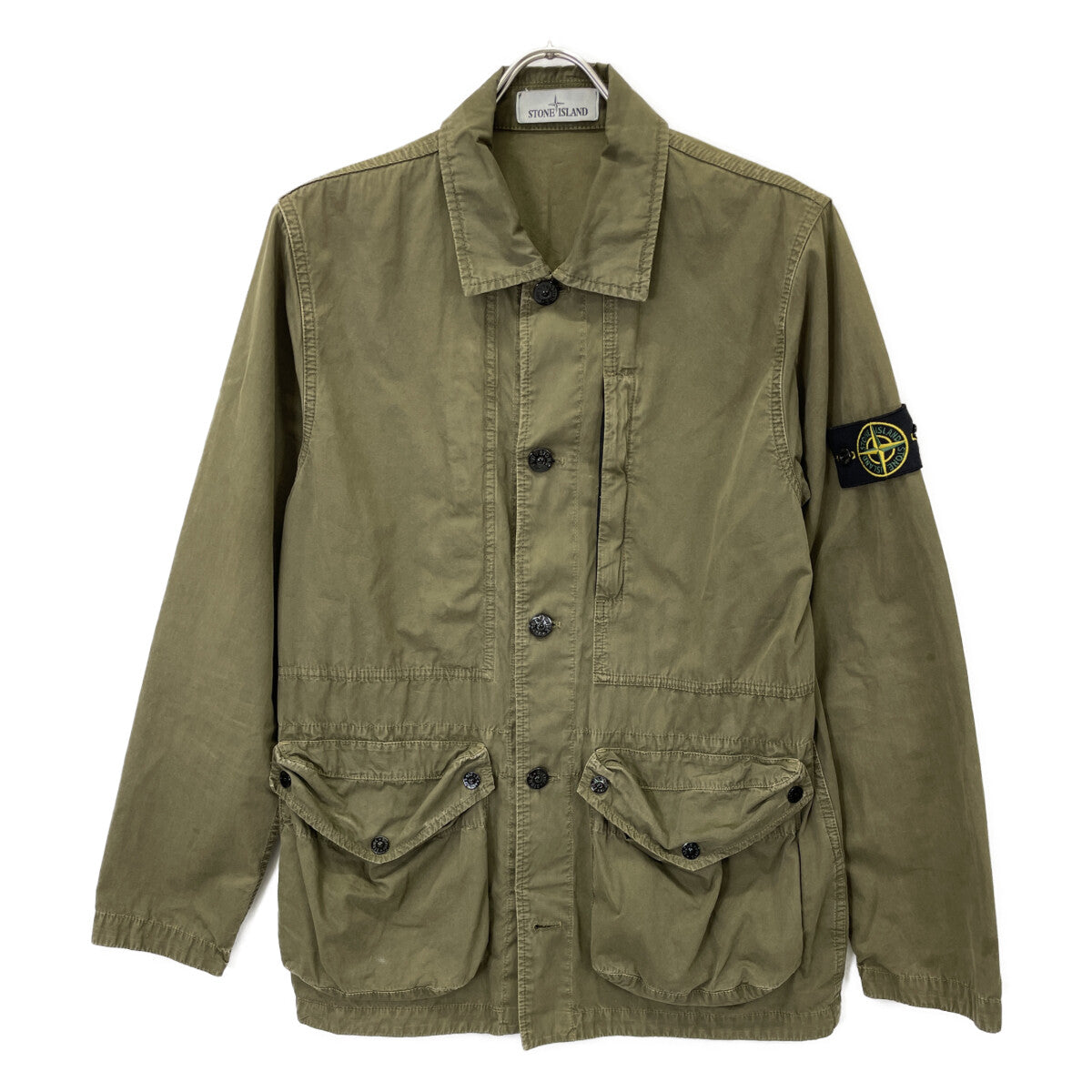 STONE ISLAND ストーンアイランド 21SS 7415439WN ｶｰｷ ｶﾞｰﾒﾝﾄﾀﾞｲ OLD加工 ｺﾝﾊﾟｽﾊﾟｯﾁ ﾌﾗｲﾄｼﾞｬｹｯﾄ ジャケット M