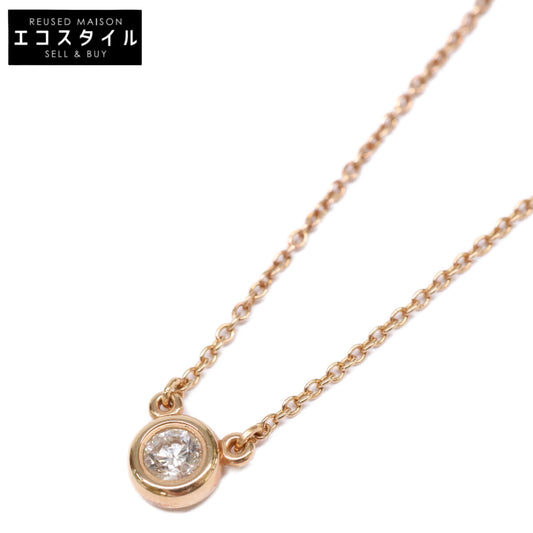 TIFFANY&Co. ティファニー 美品 750RG バイザヤード 0.15ct 1Pダイヤモンド ネックレス