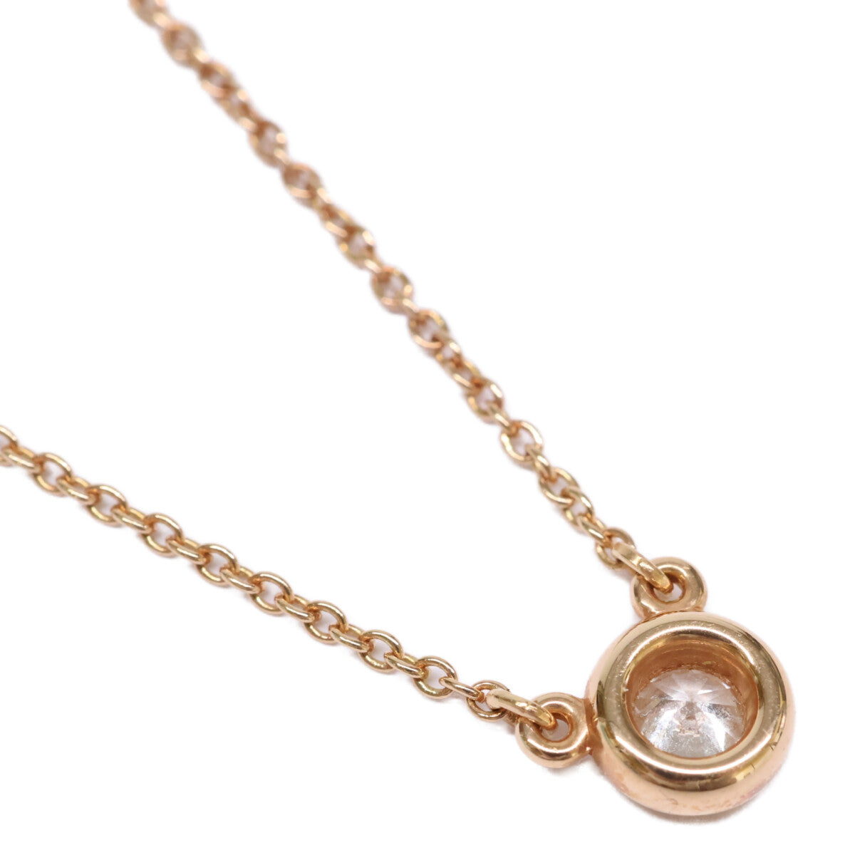 TIFFANY&Co. ティファニー 美品 750RG バイザヤード 0.15ct 1Pダイヤモンド ネックレス