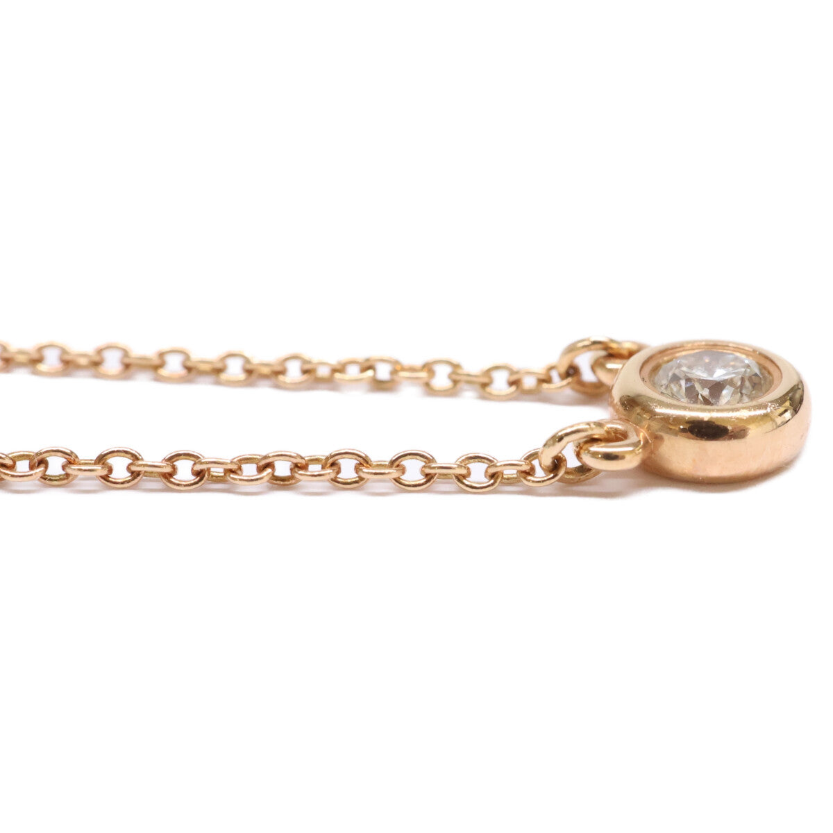 TIFFANY&Co. ティファニー 美品 750RG バイザヤード 0.15ct 1Pダイヤモンド ネックレス