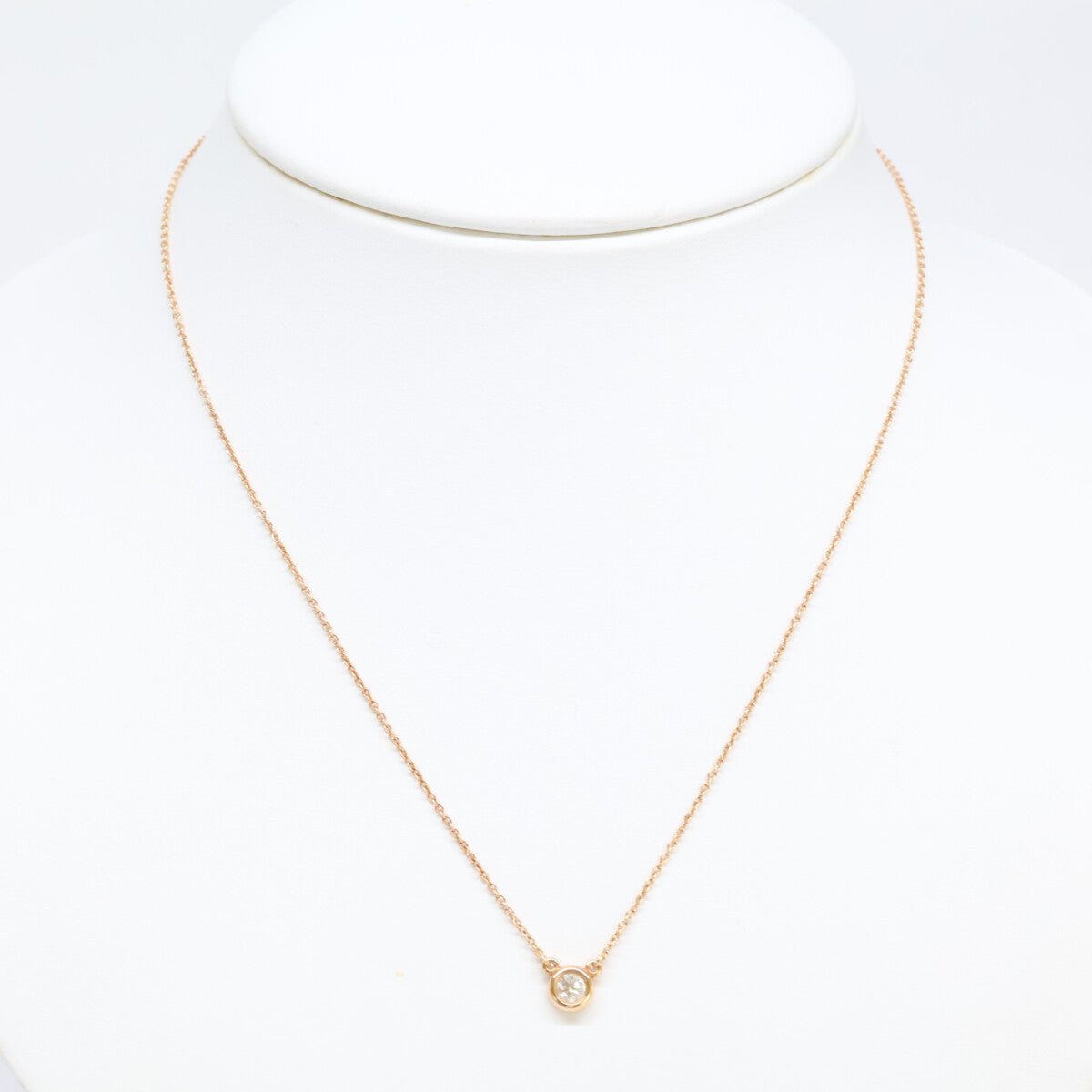 TIFFANY&Co. ティファニー 美品 750RG バイザヤード 0.15ct 1Pダイヤモンド ネックレス