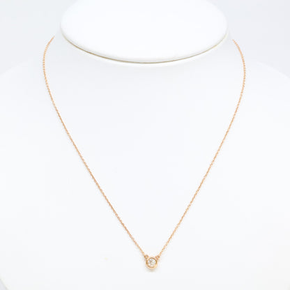 TIFFANY&Co. ティファニー 美品 750RG バイザヤード 0.15ct 1Pダイヤモンド ネックレス