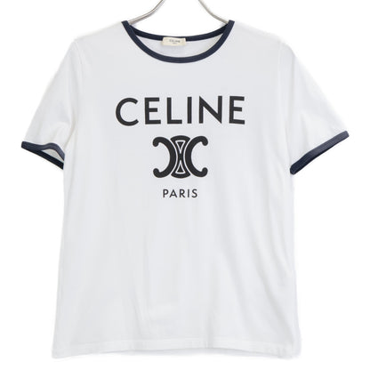 CELINE セリーヌ 2X872671Q ﾎﾜｲﾄ ﾄﾘｵﾝﾌ ｺｯﾄﾝｼﾞｬｰｼﾞｰ Tｼｬﾂ トップス S