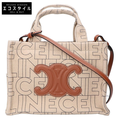 CELINE セリーヌ トリオンフ キャンバスxカーフ ロゴ総柄 スモール カバ タイス 2WAYトートバッグ ショルダーバッグ