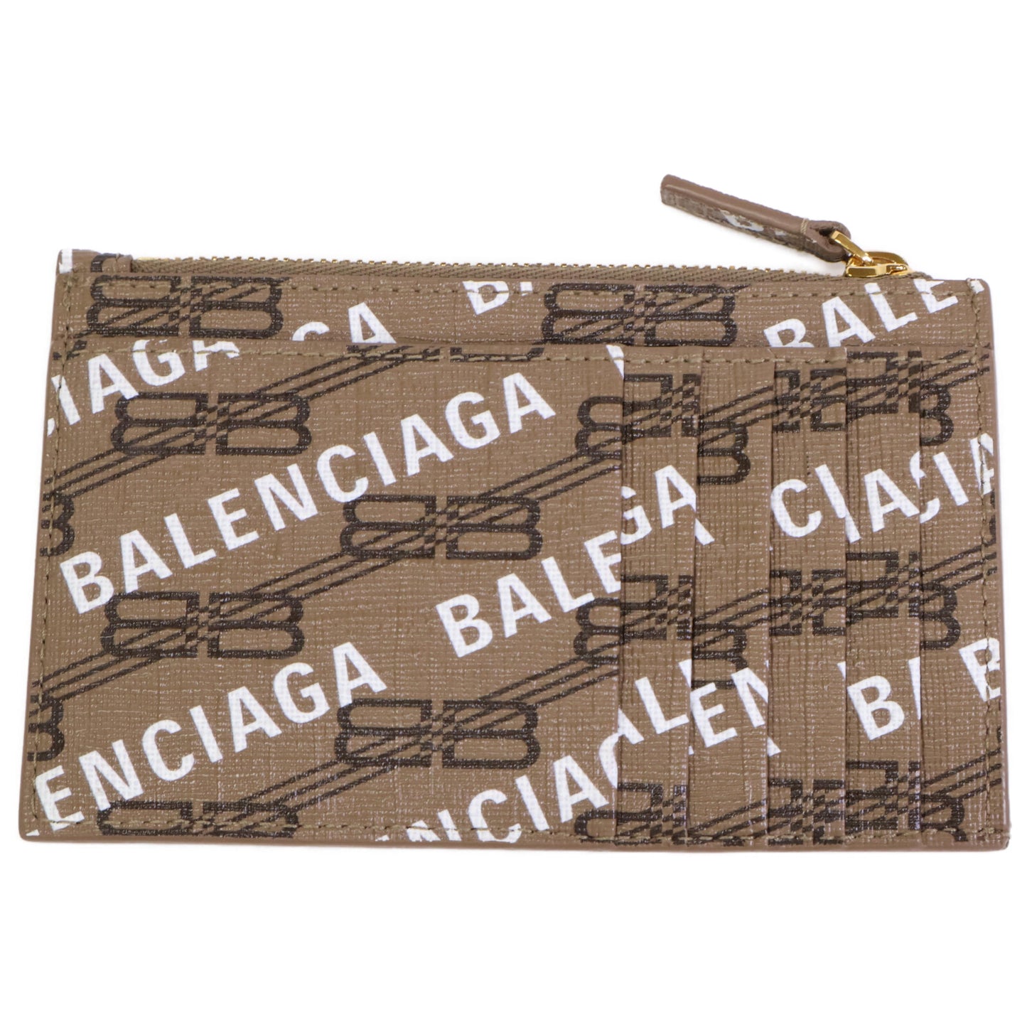 BALENCIAGA バレンシアガ 【美品】640535 BBモノグラム コーティングキャンバス フラグメントケース カード/ コインケース