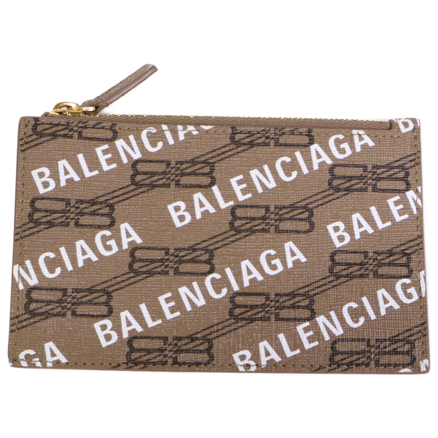 BALENCIAGA バレンシアガ 【美品】640535 BBモノグラム コーティングキャンバス フラグメントケース カード/ コインケース