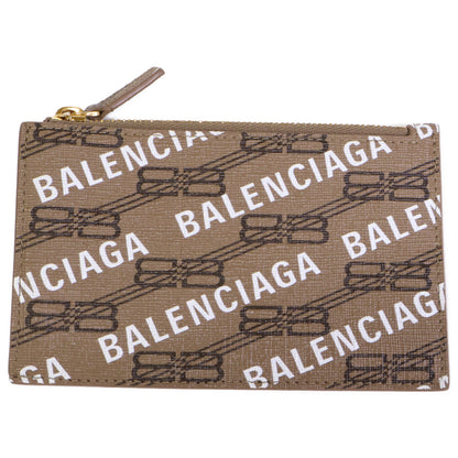 BALENCIAGA バレンシアガ 【美品】640535 BBモノグラム コーティングキャンバス フラグメントケース カード/ コインケース