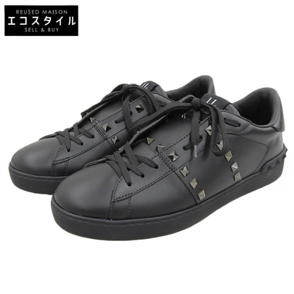 Valentino Garavani ヴァレンティノガラヴァーニ 美品 カーフレザー ロックスタッズ ラバーソールレースアップスニーカー 27cm 2Y2S0931BXE シューズ 42