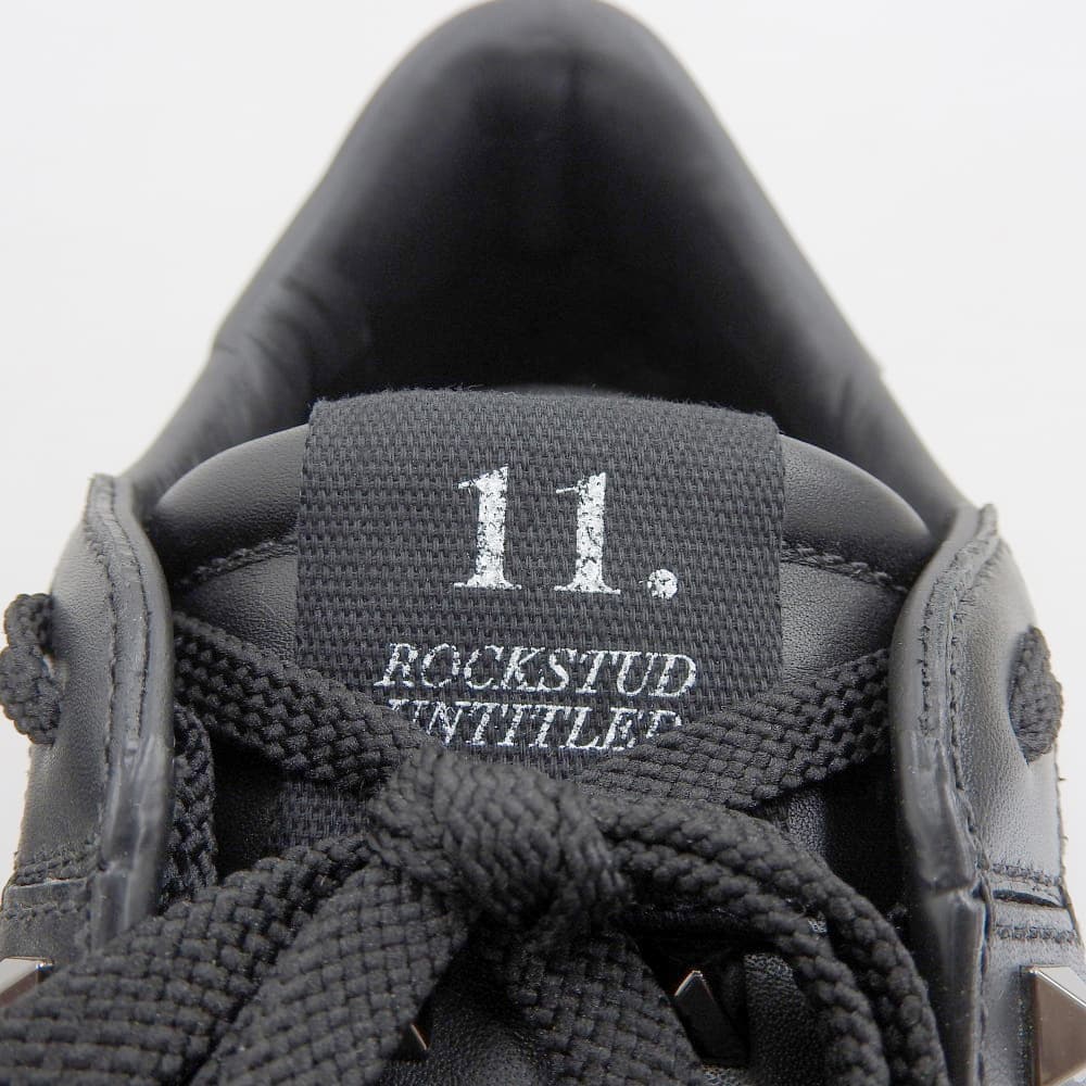 Valentino Garavani ヴァレンティノガラヴァーニ 美品 カーフレザー ロックスタッズ ラバーソールレースアップスニーカー 27cm 2Y2S0931BXE シューズ 42