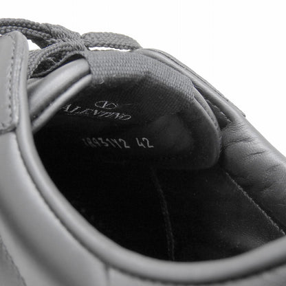 Valentino Garavani ヴァレンティノガラヴァーニ 美品 カーフレザー ロックスタッズ ラバーソールレースアップスニーカー 27cm 2Y2S0931BXE シューズ 42