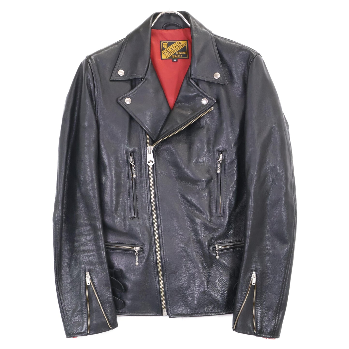 Y'2 LEATHER ワイツーレザー SHALLON/シャロン ステアオイルカーフ ダブルライダース ジャケット 42