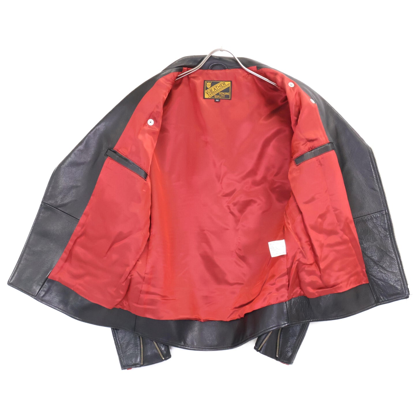 Y'2 LEATHER ワイツーレザー SHALLON/シャロン ステアオイルカーフ ダブルライダース ジャケット 42