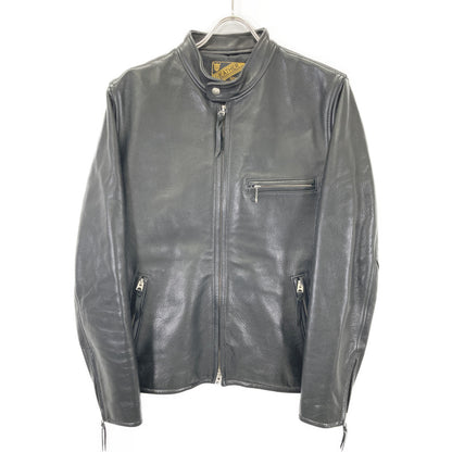 Y'2 LEATHER ワイツーレザー SR-41 ﾌﾞﾗｯｸ ｽﾃｱｵｲﾙｶｰﾌ ｼﾝｸﾞﾙﾗｲﾀﾞｰｽｼﾞｬｹｯﾄ ジャケット 40