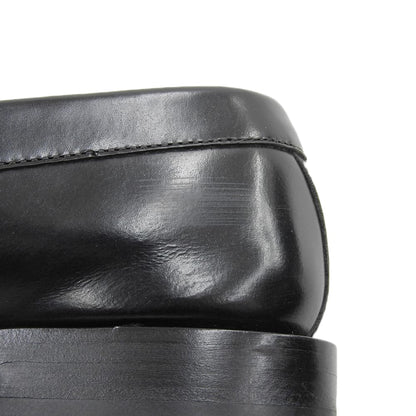 CELINE セリーヌ 美品 LUCO/ルコ ポリッシュドブルスキン トリオンフメタルピース フラットローファー ブラック×ゴールド 335813602C シューズ 38.5