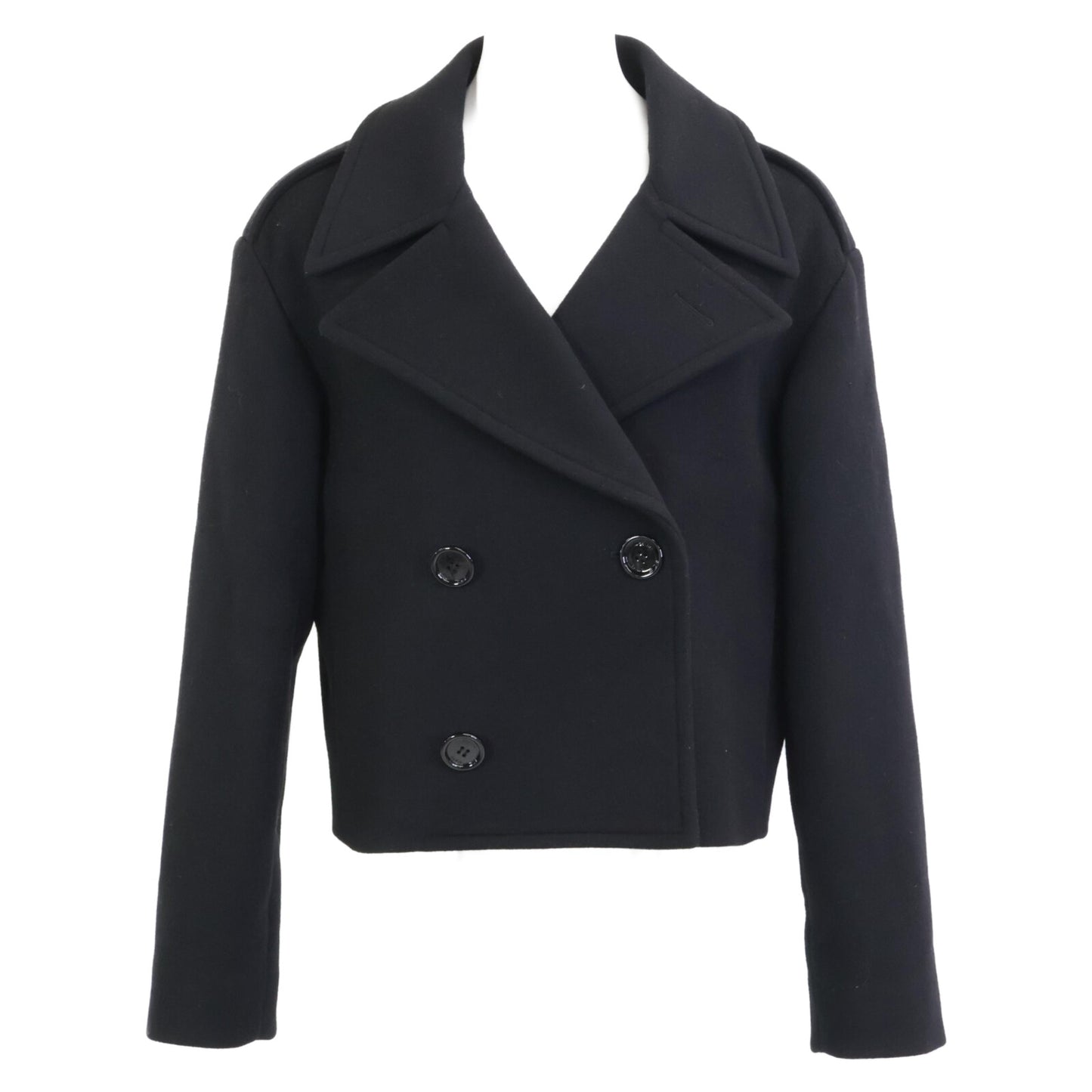 CELINE セリーヌ 国内正規 エディ期 2M7256700 カシミヤ ダブルブレスト クロップドショート コート 38