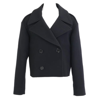 CELINE セリーヌ 国内正規 エディ期 2M7256700 カシミヤ ダブルブレスト クロップドショート コート 38