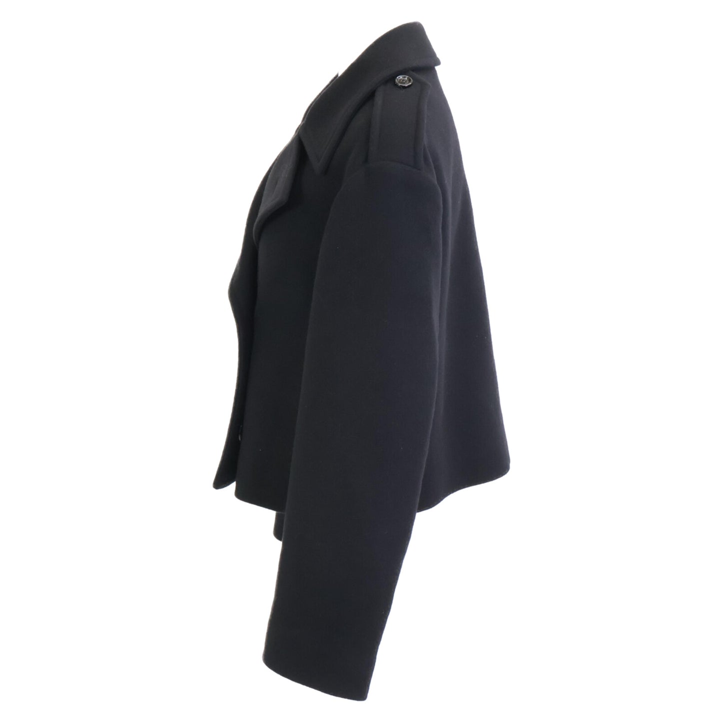 CELINE セリーヌ 国内正規 エディ期 2M7256700 カシミヤ ダブルブレスト クロップドショート コート 38