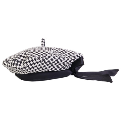 DIOR ディオール 【美品/国内正規】35DAP910I121 ウール ハウンドトゥース リボンデザイン ベレー帽 帽子 59