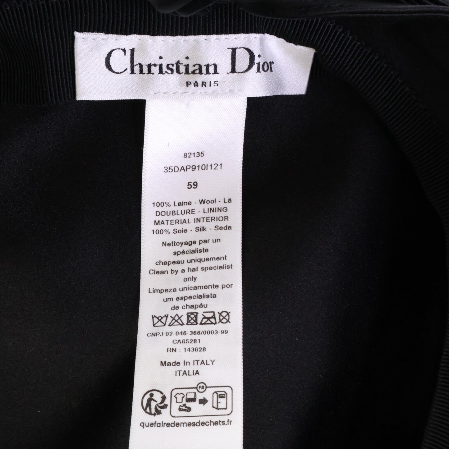 DIOR ディオール 【美品/国内正規】35DAP910I121 ウール ハウンドトゥース リボンデザイン ベレー帽 帽子 59