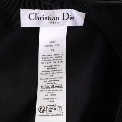 DIOR ディオール 【美品/国内正規】35DAP910I121 ウール ハウンドトゥース リボンデザイン ベレー帽 帽子 59