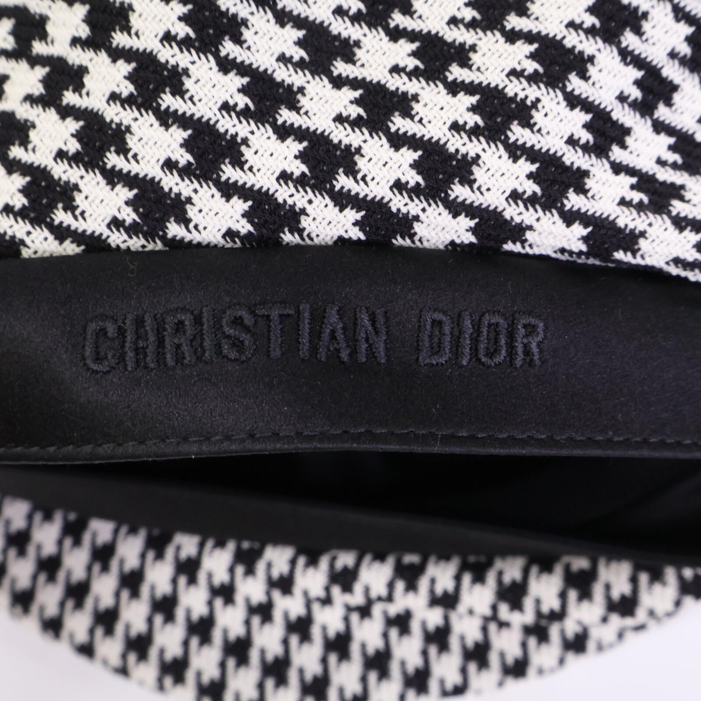 DIOR ディオール 【美品/国内正規】35DAP910I121 ウール ハウンドトゥース リボンデザイン ベレー帽 帽子 59