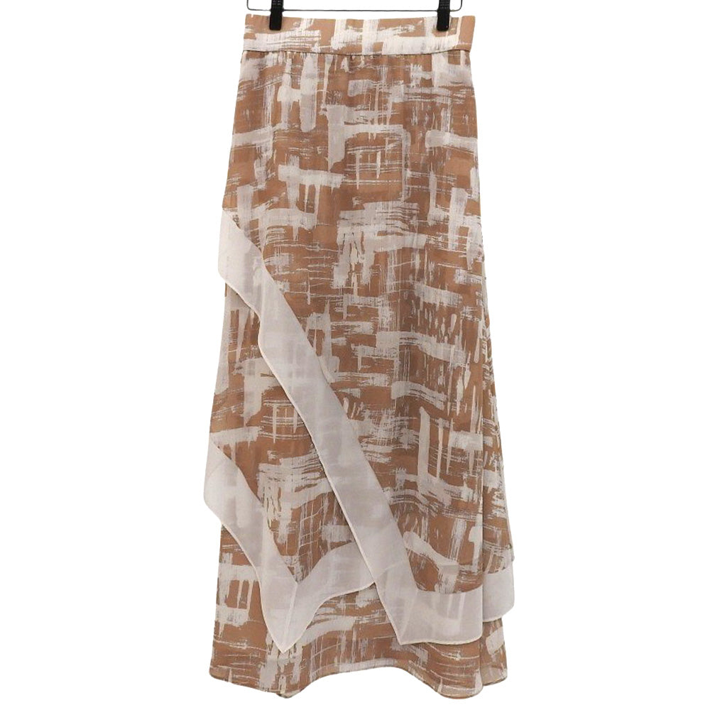 ADORE アドーア デジタルプレイドプリント ロング スカート 総柄 レディース ライトブラウン 36 531-1220705 スカート 36