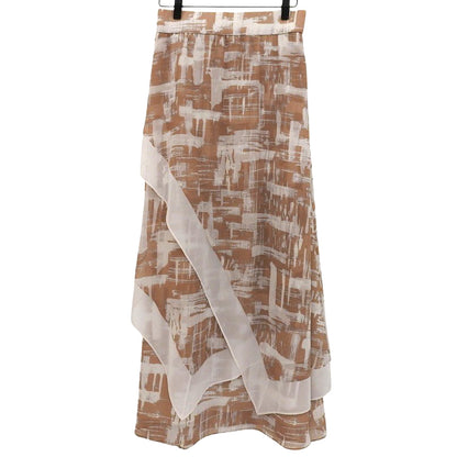 ADORE アドーア デジタルプレイドプリント ロング スカート 総柄 レディース ライトブラウン 36 531-1220705 スカート 36