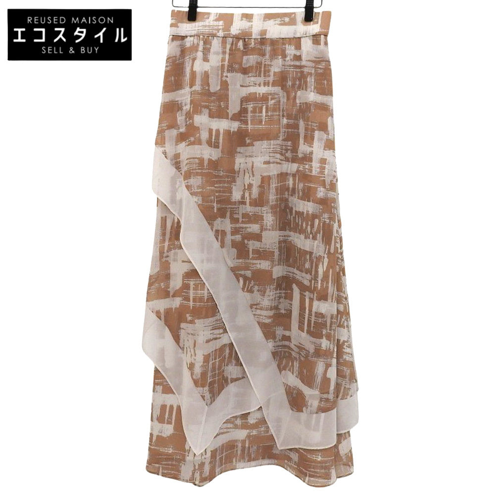 ADORE アドーア デジタルプレイドプリント ロング スカート 総柄 レディース ライトブラウン 36 531-1220705 スカート 36