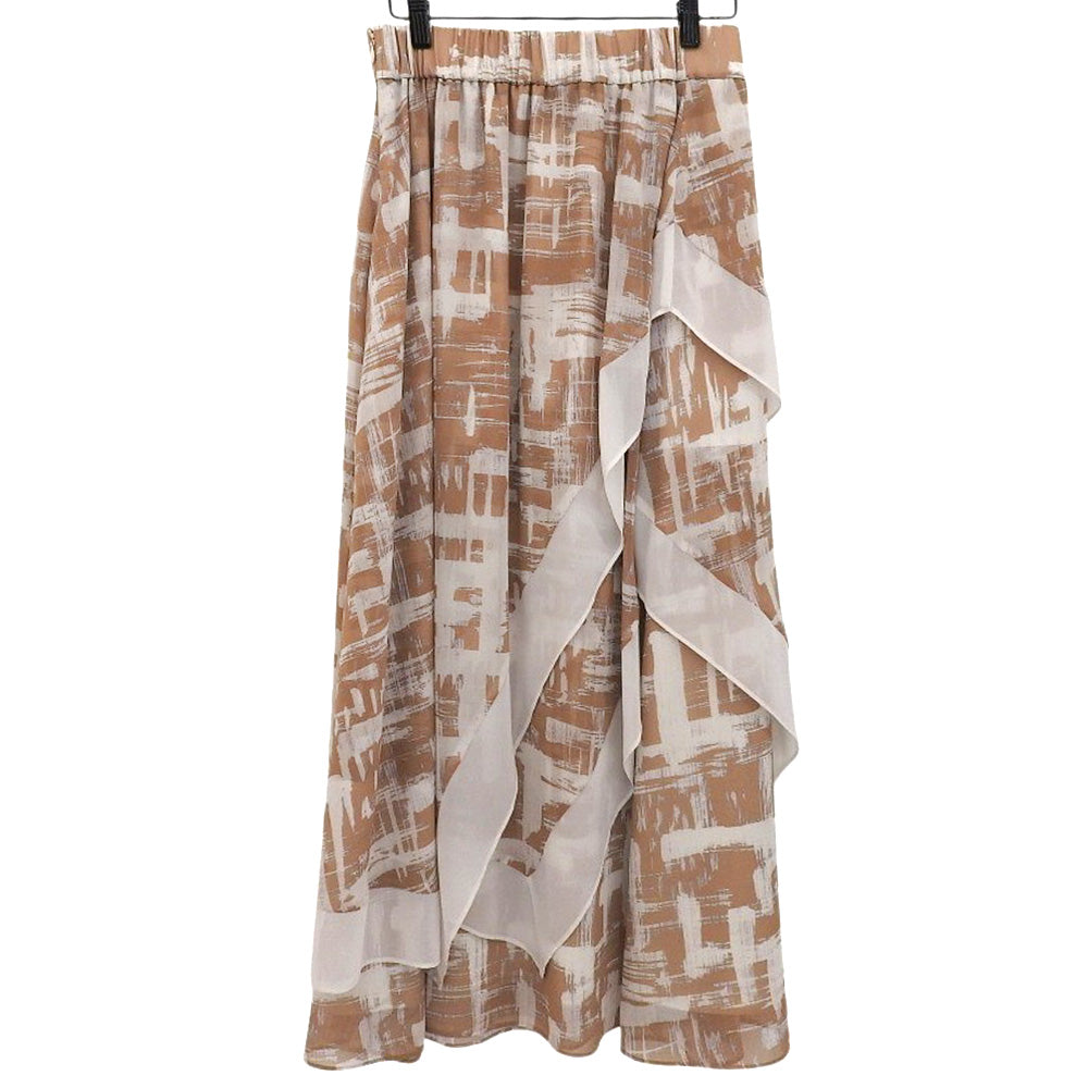 ADORE アドーア デジタルプレイドプリント ロング スカート 総柄 レディース ライトブラウン 36 531-1220705 スカート 36