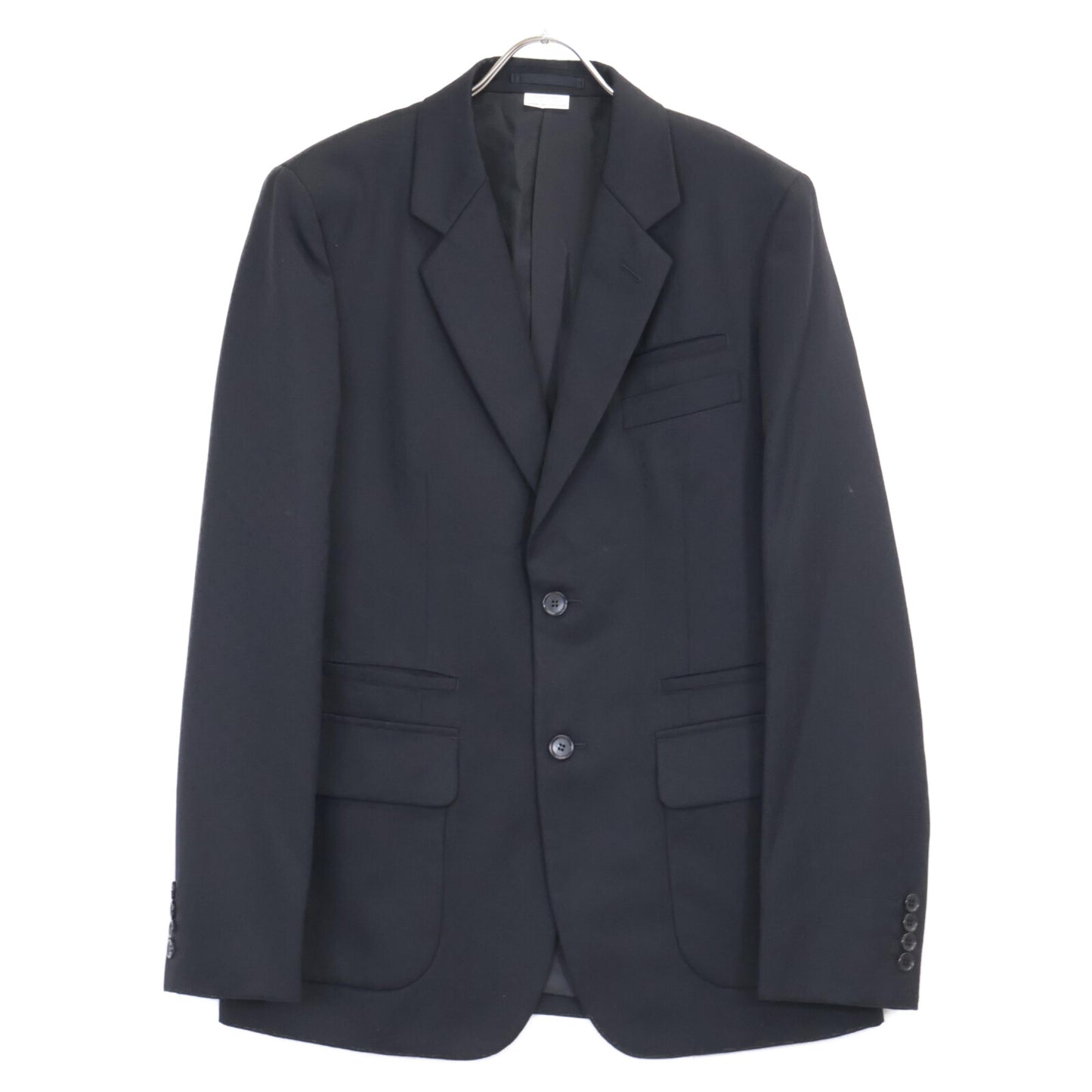 COMMEdesGARCONS HOMME DEUX コムデギャルソンオムドゥ DR-J026 ﾌﾞﾗｯｸ ｳｰﾙ100 ﾄﾞﾋﾞｰ織 ﾄﾞｯﾄ柄 ｻｲﾄﾞﾍﾞﾝﾂ 2Bﾃｰﾗｰﾄﾞｼﾞｬｹｯﾄ ジャケット M