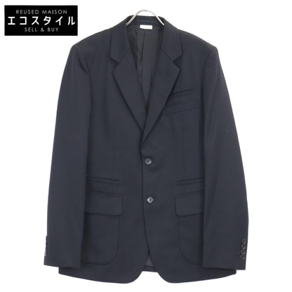 COMMEdesGARCONS HOMME DEUX コムデギャルソンオムドゥ DR-J026 ﾌﾞﾗｯｸ ｳｰﾙ100 ﾄﾞﾋﾞｰ織 ﾄﾞｯﾄ柄 ｻｲﾄﾞﾍﾞﾝﾂ 2Bﾃｰﾗｰﾄﾞｼﾞｬｹｯﾄ ジャケット M