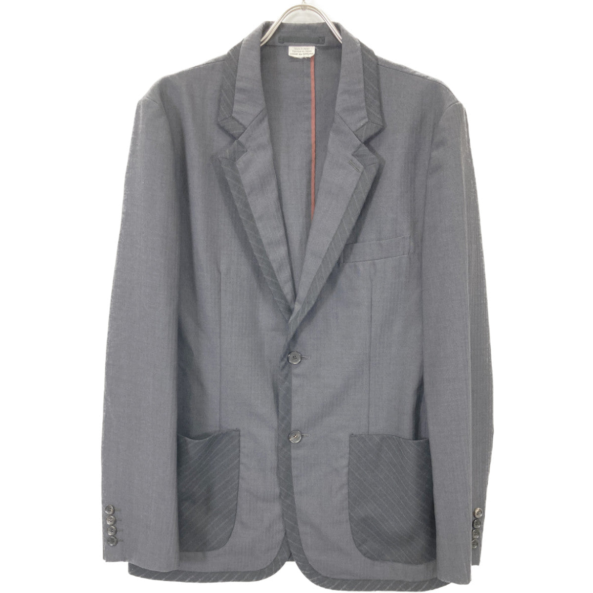 COMMEdesGARCONS HOMME DEUX コムデギャルソンオムドゥ 【美品】DM-J041 ストライプ ポケット切替 テーラード ジャケット L