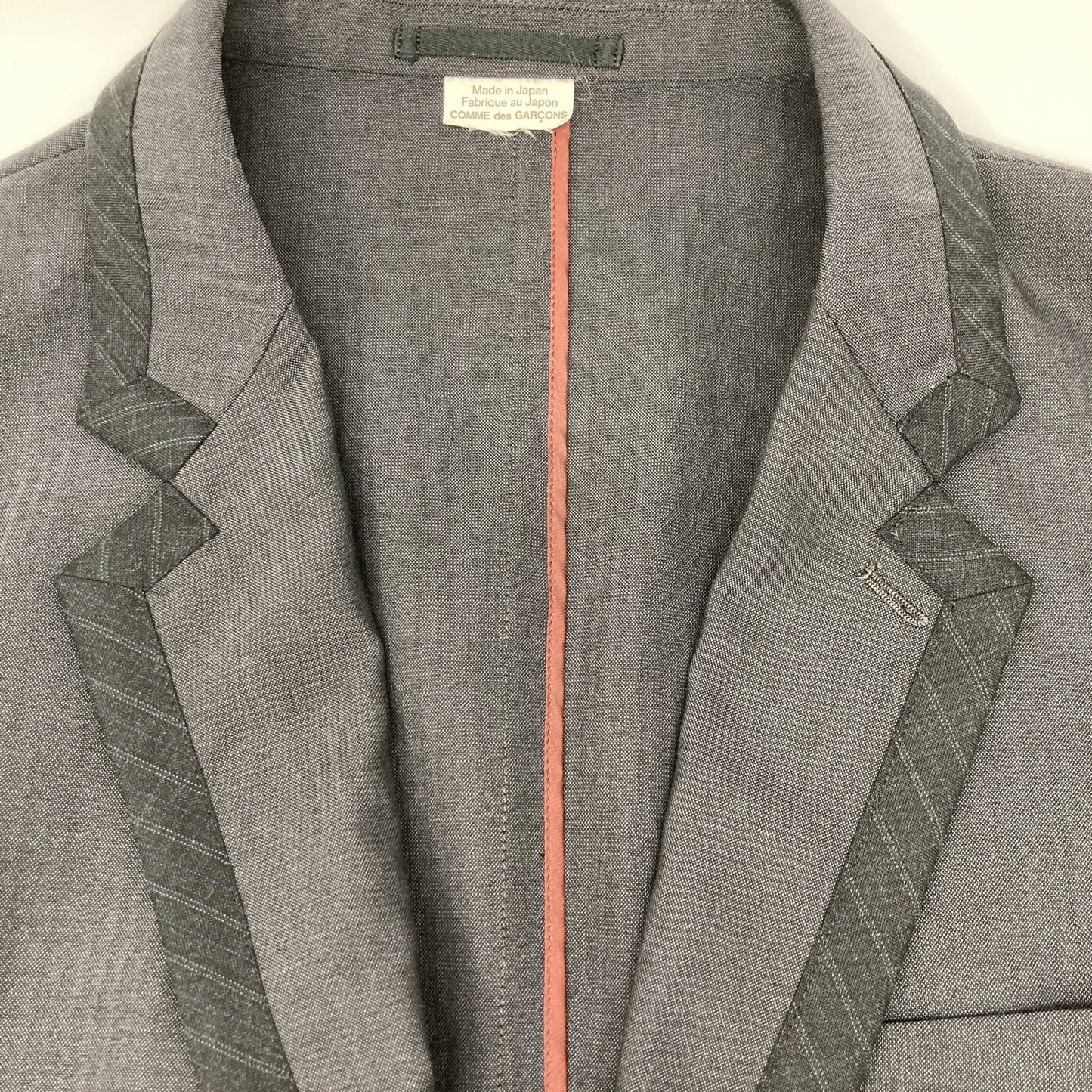 COMMEdesGARCONS HOMME DEUX コムデギャルソンオムドゥ 【美品】DM-J041 ストライプ ポケット切替 テーラード ジャケット L