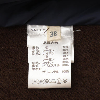 D-due デ ドゥエ ﾌﾞﾗｳﾝ ｳｰﾙ100 切り返し 2Bｼﾞｬｹｯﾄ ジャケット 38