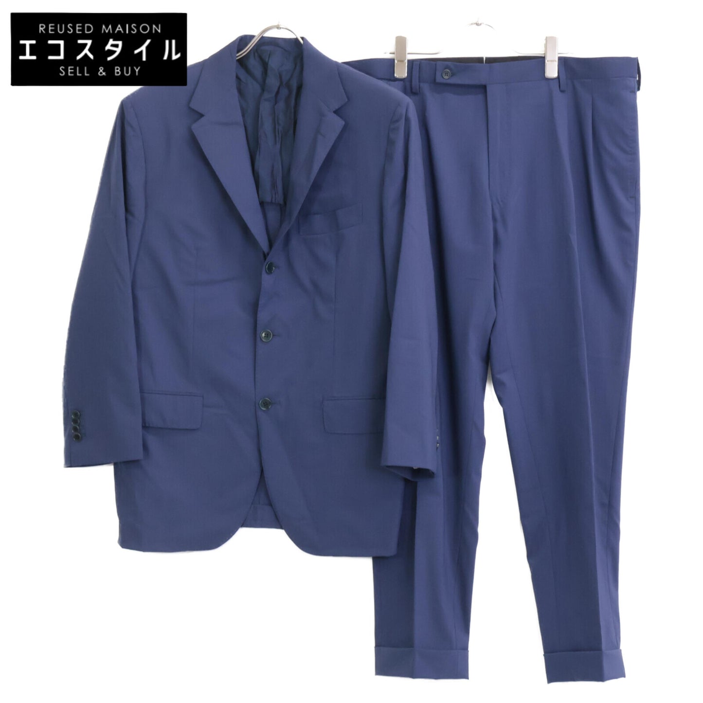 Sartorio サルトリオ SA250S064430 ﾌﾞﾙｰ ｳｰﾙ×ｼﾙｸ ｻｲﾄﾞﾍﾞﾝﾂ 2Bｼﾞｬｹｯﾄ/ﾃｰﾊﾟｰﾄﾞｽﾗｯｸｽ ｽｰﾂ コート 52