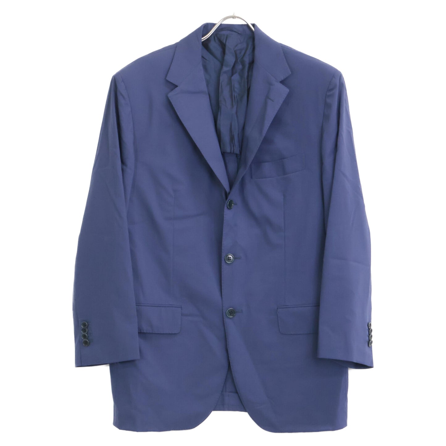 Sartorio サルトリオ SA250S064430 ﾌﾞﾙｰ ｳｰﾙ×ｼﾙｸ ｻｲﾄﾞﾍﾞﾝﾂ 2Bｼﾞｬｹｯﾄ/ﾃｰﾊﾟｰﾄﾞｽﾗｯｸｽ ｽｰﾂ コート 52