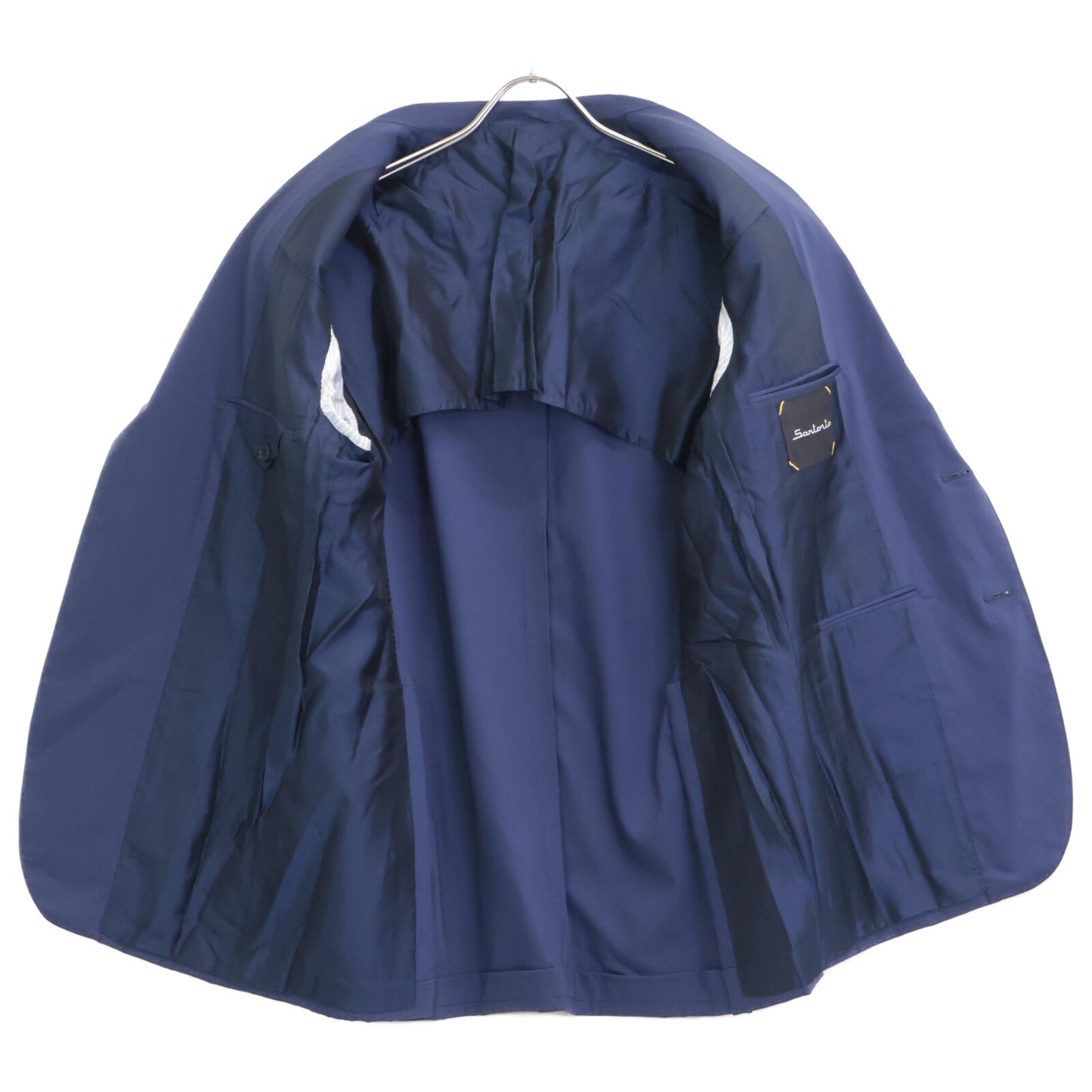 Sartorio サルトリオ SA250S064430 ﾌﾞﾙｰ ｳｰﾙ×ｼﾙｸ ｻｲﾄﾞﾍﾞﾝﾂ 2Bｼﾞｬｹｯﾄ/ﾃｰﾊﾟｰﾄﾞｽﾗｯｸｽ ｽｰﾂ コート 52