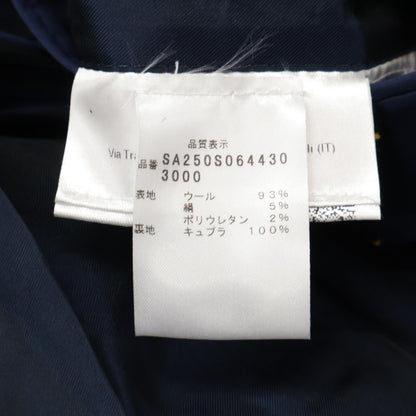 Sartorio サルトリオ SA250S064430 ﾌﾞﾙｰ ｳｰﾙ×ｼﾙｸ ｻｲﾄﾞﾍﾞﾝﾂ 2Bｼﾞｬｹｯﾄ/ﾃｰﾊﾟｰﾄﾞｽﾗｯｸｽ ｽｰﾂ コート 52