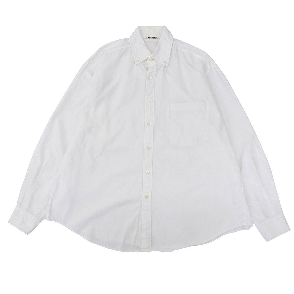 AURALEE オーラリー 日本製 ボタンダウンシャツ フィンクスシャトル オックスフォード トップス メンズ 白 ホワイト 4 A8AS01SO トップス 40