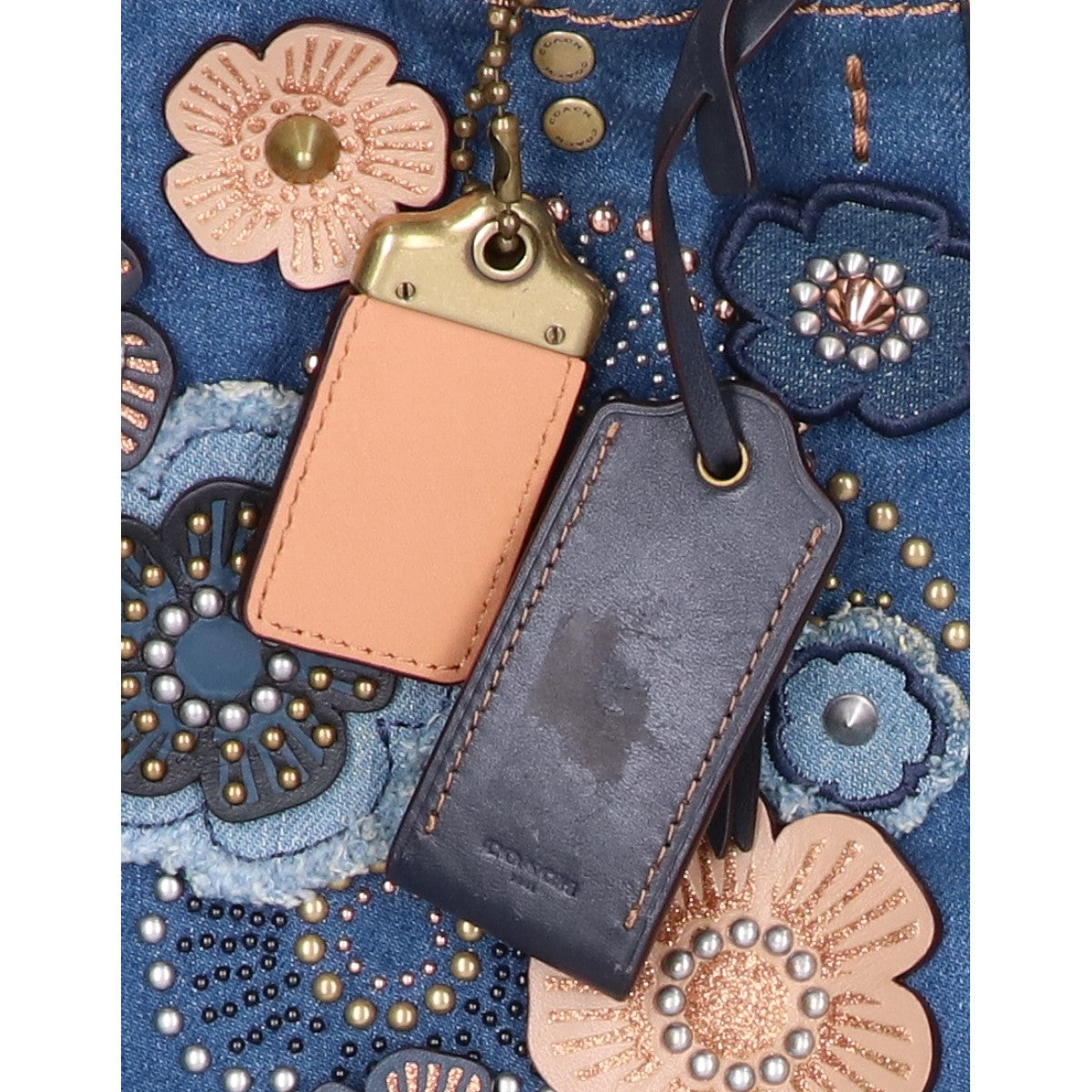 COACH コーチ 【美品/日本限定】M1780-28885 ローグ25 ウィズ ティーローズ デニム リベット 2WAY ハンドバッグ