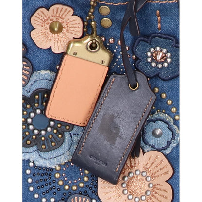 COACH コーチ 【美品/日本限定】M1780-28885 ローグ25 ウィズ ティーローズ デニム リベット 2WAY ハンドバッグ