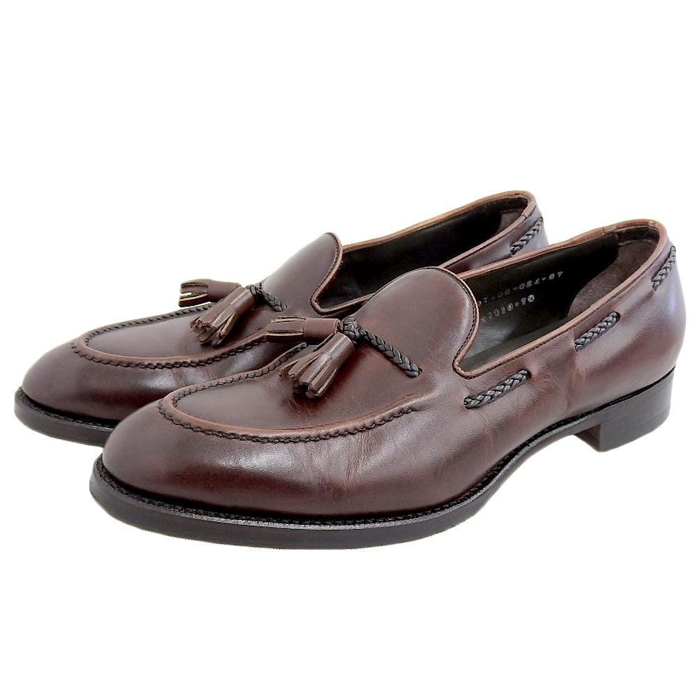 三陽山長 サンヨウヤマチョウ 美品 鹿三郎/ROKUSABURO タッセルローファー シューズ メンズ ダークブラウン 7 1/2 R2010 シューズ 7 1/2