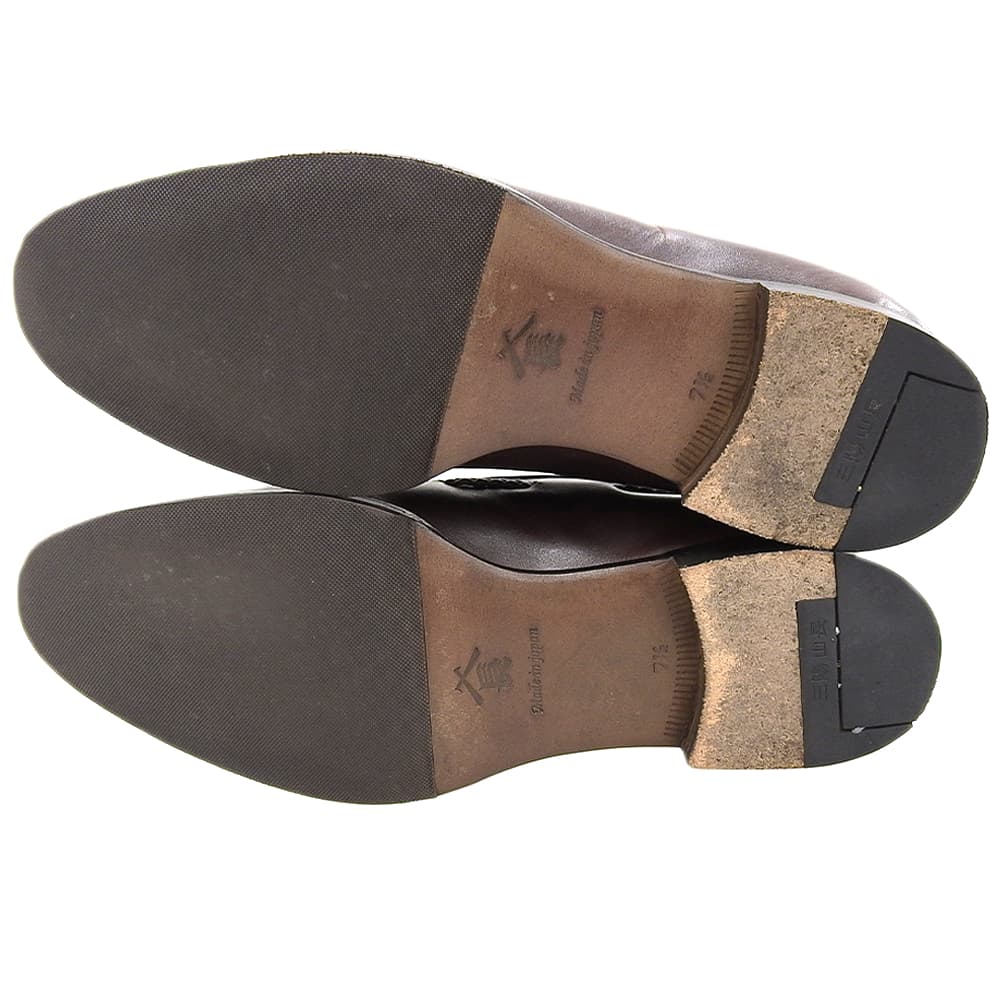 三陽山長 サンヨウヤマチョウ 美品 鹿三郎/ROKUSABURO タッセルローファー シューズ メンズ ダークブラウン 7 1/2 R2010 シューズ 7 1/2