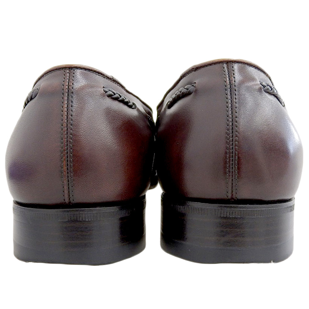 三陽山長 サンヨウヤマチョウ 美品 鹿三郎/ROKUSABURO タッセルローファー シューズ メンズ ダークブラウン 7 1/2 R2010 シューズ 7 1/2