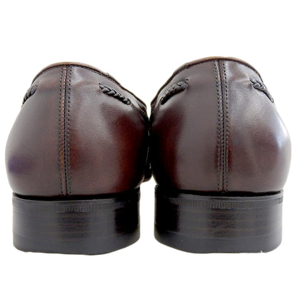 三陽山長 サンヨウヤマチョウ 美品 鹿三郎/ROKUSABURO タッセルローファー シューズ メンズ ダークブラウン 7 1/2 R2010 シューズ 7 1/2