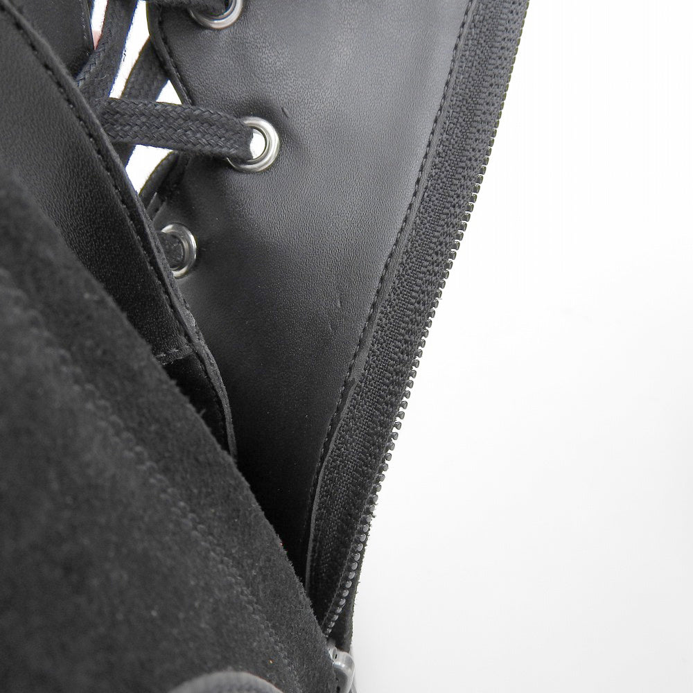 COACH コーチ 美品 スエード切り替え レースアップブーツ シューズ レディース 黒 ブラック 23.5cm G4235 シューズ 6.5B(US)