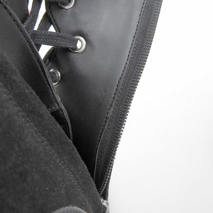 COACH コーチ 美品 スエード切り替え レースアップブーツ シューズ レディース 黒 ブラック 23.5cm G4235 シューズ 6.5B(US)